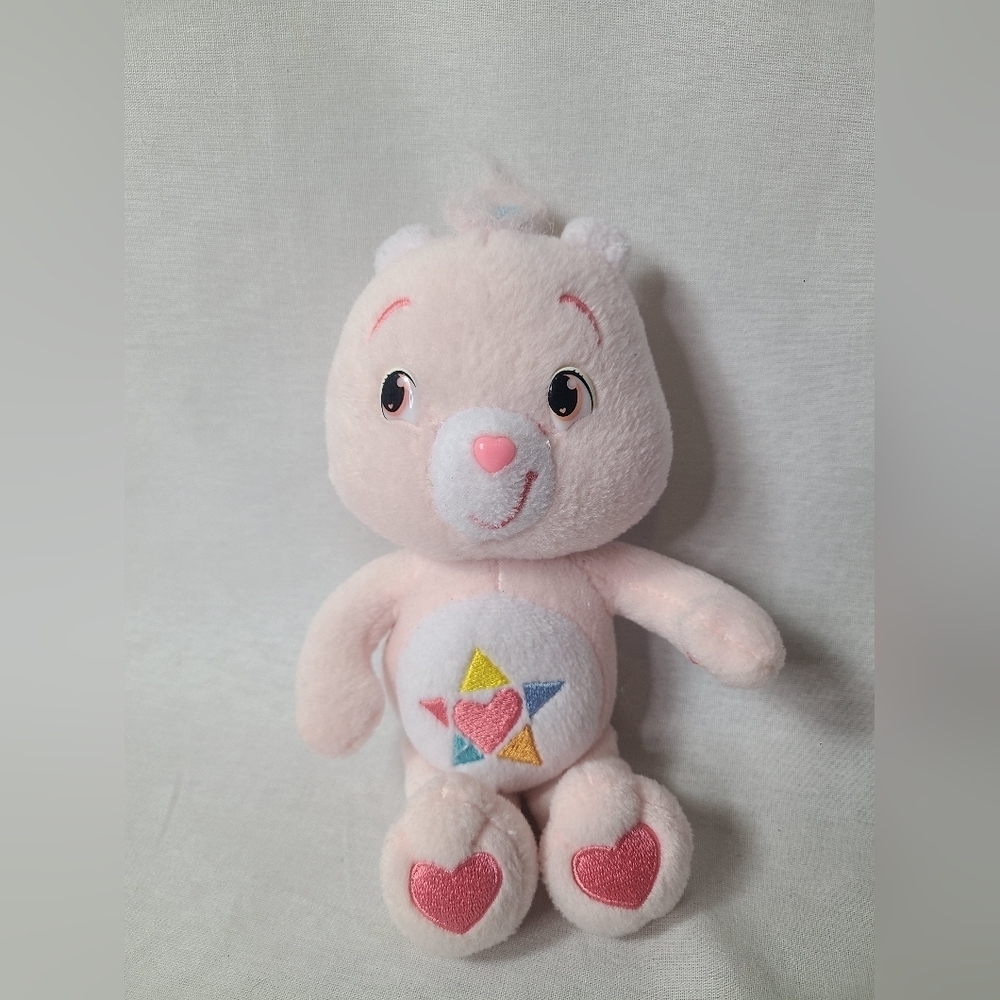 Care Bears TRUE HEART BEAR, Pastel Pink, 8" Plush 2007 Star Rare